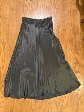 Zara Green Satin Skirt